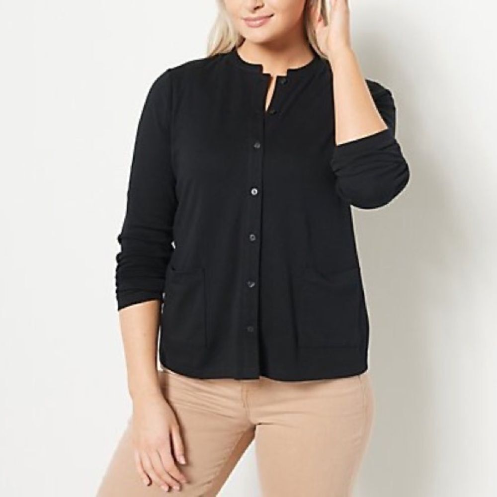 Isaac Mizrahi Live! Essentials Button Front Cardigan